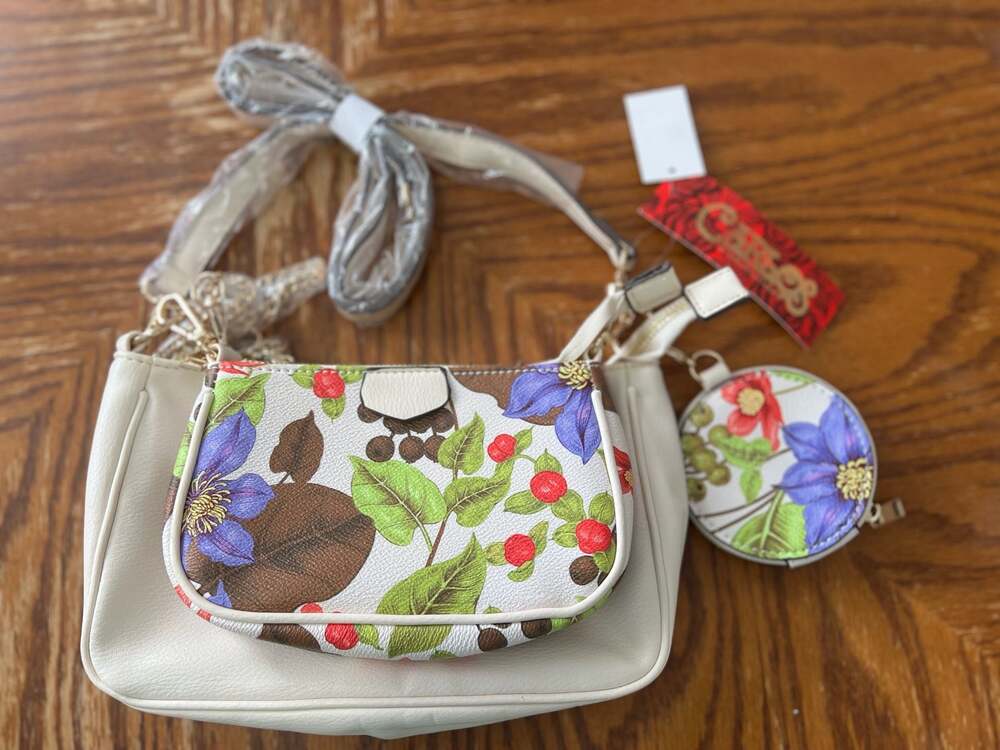 Carlos by Carlos Santana 3-in-1 Crossbody Bag - Bone Multi, New With Tags